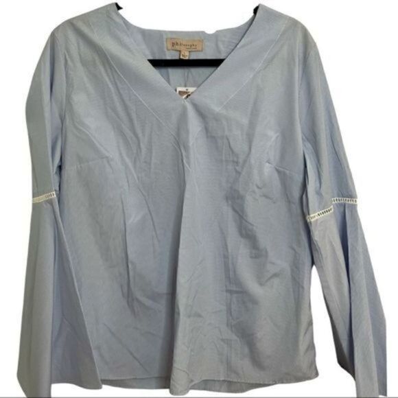 NWT Philosophy Top. Light blue. Bell Sleeves. Large. - Picture 1 of 5